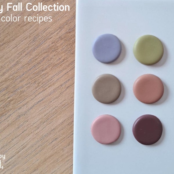 Polymer Clay Color Recipes, Autumn Color Mixing Guide, FIMO Color Recipes, Fall Autumn Neutral Palette, Warm Earthy Tones, Digital Tutorial