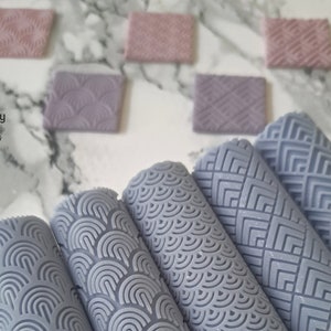 Scallop Texture Roller for Polymer Clay, Concentric Clay Roller, Seamless Arch Pattern, Rolling Pin, Scales Texture Embossing, Earring Maker