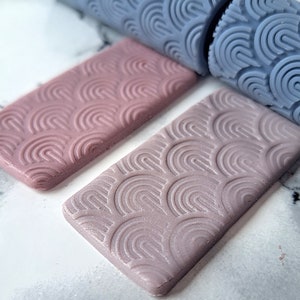 Scallop Texture Roller for Polymer Clay, Concentric Clay Roller, Seamless Arch Pattern, Rolling Pin, Scales Pattern Embossing, Rainbows