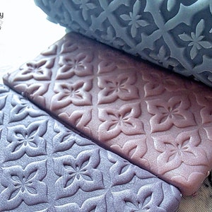 Moroccan Flowers Clay Roller, Botanical Tiles Pattern Clay Embossing, Textured Roller for Polymer Clay, Seamless Arabic Pattern, Rolling Pin