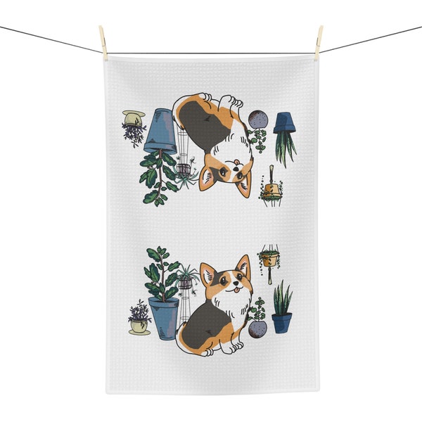 Tri-color Corgi Microfiber Tea Towel