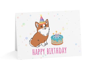 Corgi birthday card, cute dog birthday card, funny corgi card, gender neutral birthday card, funny birthday card, birthday card