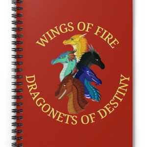 Wings of Fire Spiral Notebook, Wings of Fire Dragons, Wings of Fire Dragonets Ruled Line notebook, Dragonets of Destiny, WOF Spiral Notebook