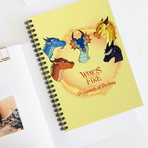 Wings of Fire Spiral Notebook, Wings of Fire Dragons, Wings of Fire Dragonets Ruled Line notebook, Dragonets of Destiny, WOF Spiral Notebook