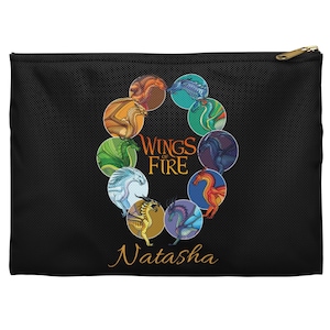 Personalized Wings of Fire All Dragons Together Pencil case, Glory, Tsunami, Peril, Clay, Starflight, Sunny, Winter, Sundew, Accessory Pouch