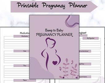 Printable pregnancy planner, Digital pregnancy journal, Printable planner, Pregnancy diary, Minimalist pregnancy planner, Digital planner