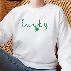 St Patricks Day Sweatshirt, Minimalist Shamrock Sweatshirt, Cute Shamrock Sweatshirt, Minimalist Lucky Sweatshirt, St Pattys Day Sweatshirt