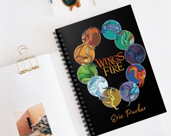 Personalized Wings of Fire All Dragons Spiral ruled notebook, Glory, Tsunami, Peril, Clay, Starflight, Sunny, Winter, Sundew,Cricket,WOF Fan