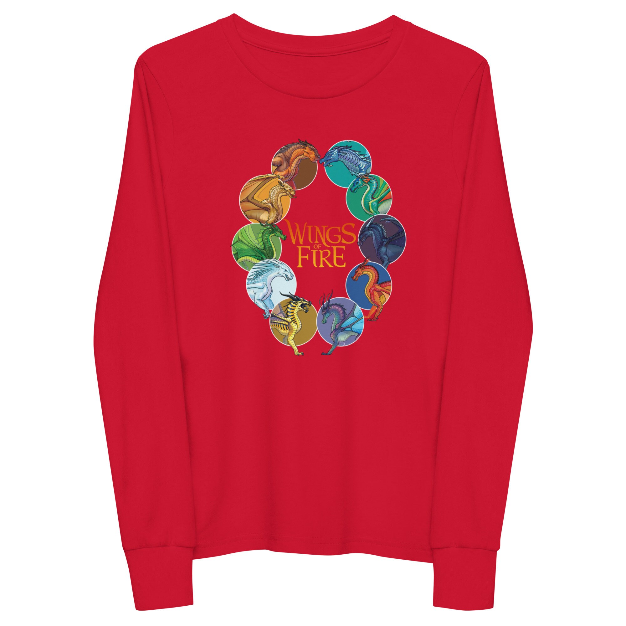 Wings of Fire All Dragons Youth Long Sleeve Tee, Glory, Tsunami, Peril