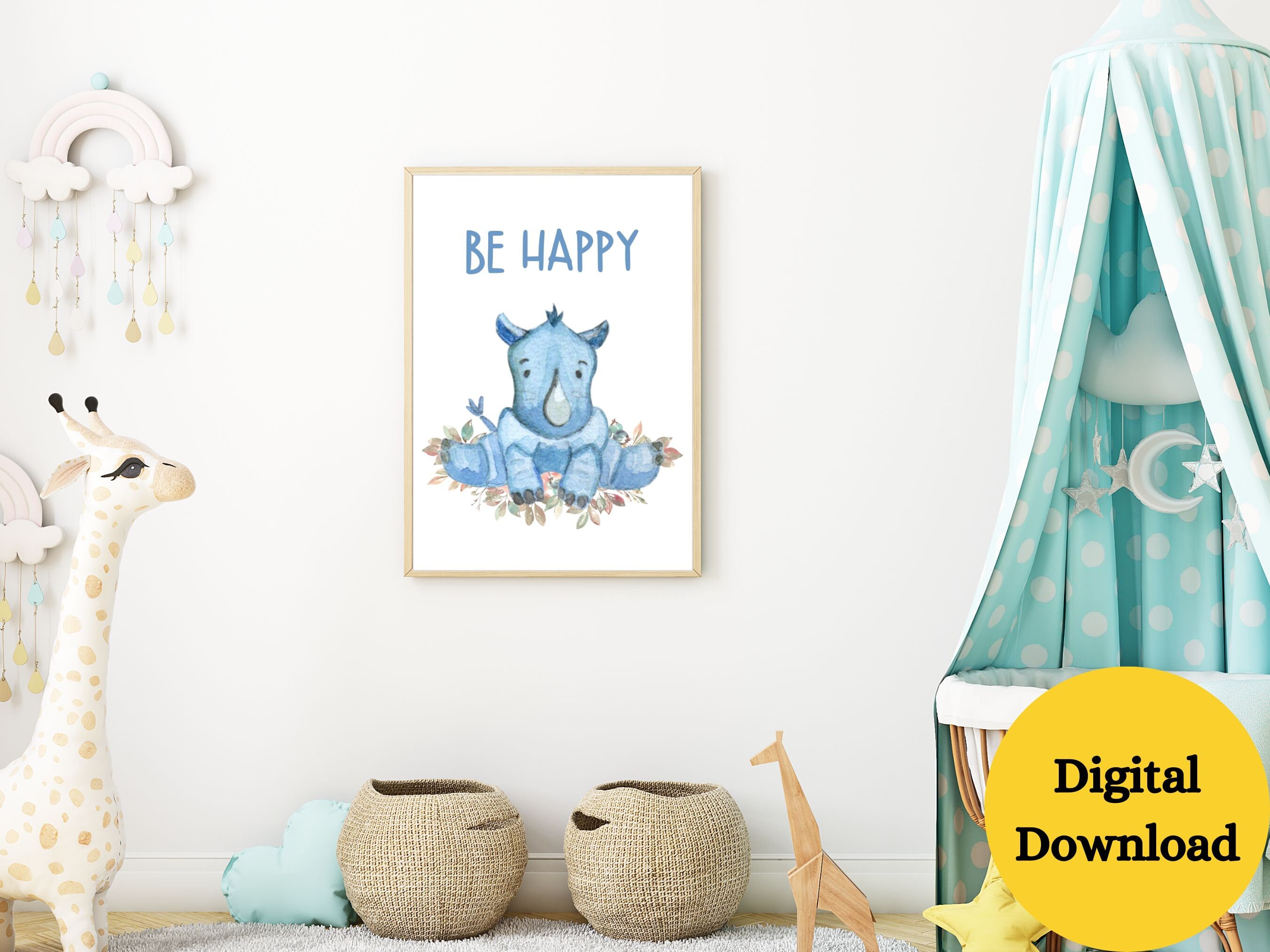 Printable Nursery Poster, Safari Print, Nursery Printable, Neutral ...