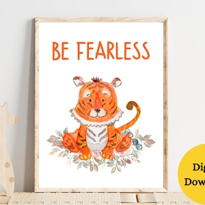 Printable Nursery Poster, Safari print, Nursery printable, Neutral nursery art, Baby girl nursery, Baby boy nursery, Tiger Nursery Print