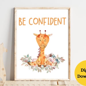 Printable Nursery Poster, Safari print, Nursery printable, Neutral nursery art, Baby girl nursery, Baby boy nursery, Giraffe Nursery Print
