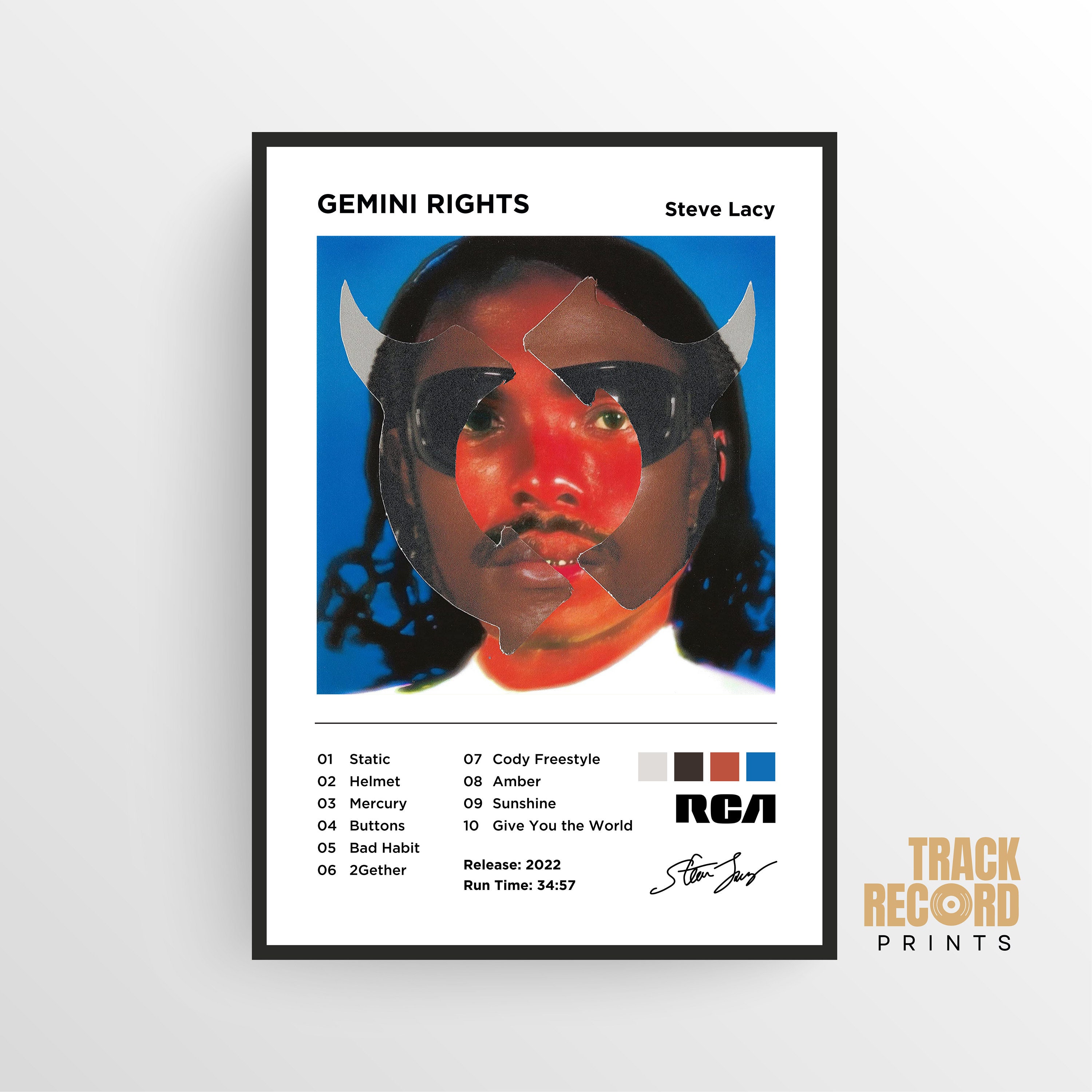 Steve Lacy Gemini Rights Album Cover Poster Print High-quality Art R&B Funk  Psychedelia Music Gift 