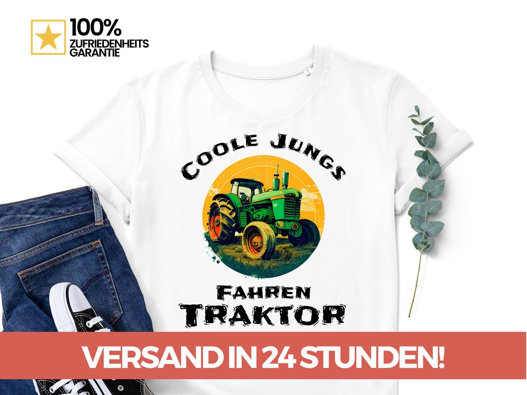 Baby Body Junge - 'Echte Mädchen Fahren Traktor' Grau/Rosa, 100% Baumwolle