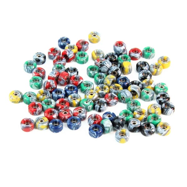 Ruote per tastiera AC - multicolore 7,5 x 4,5 mm con cuscinetti chiusi ad alta velocità, forma stradale - rosso, verde, nero, giallo