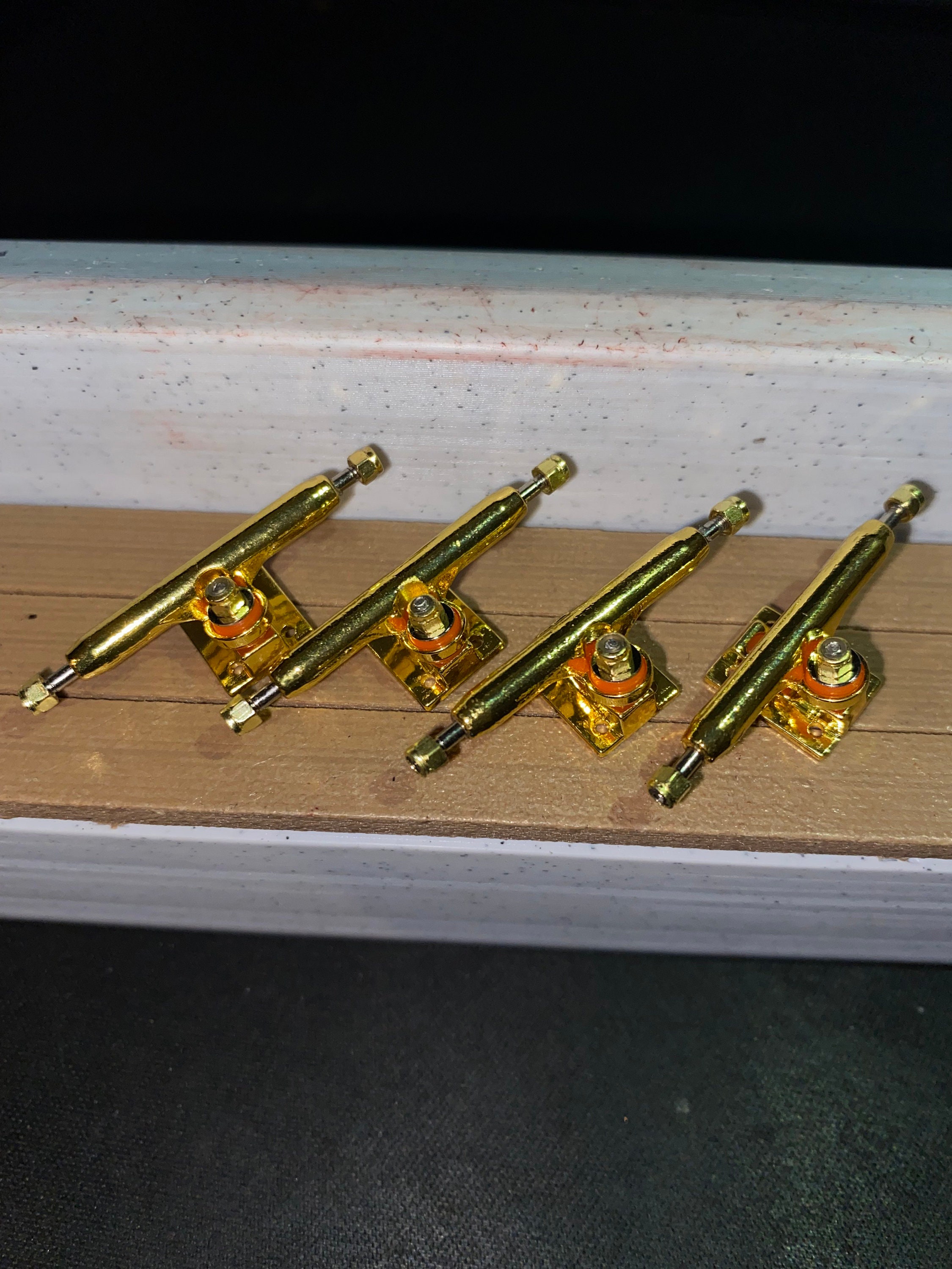 NEW 34 Mm GOLD Pro Fingerboard Single Axle Trucks Wide Trucks With