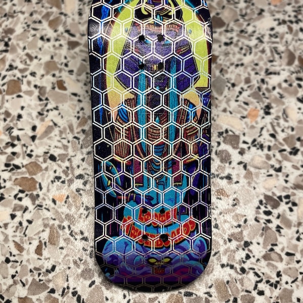 HOLOGRAPHIC unique fingerboard, fingerboard wood deck pro, 34 x 99 mm real wear holographic, upgrade to complete setup!