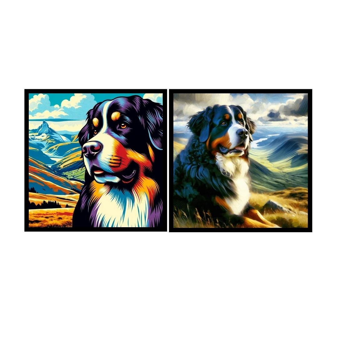 Bernese Mountain Dog Digital Art, Downloadable print