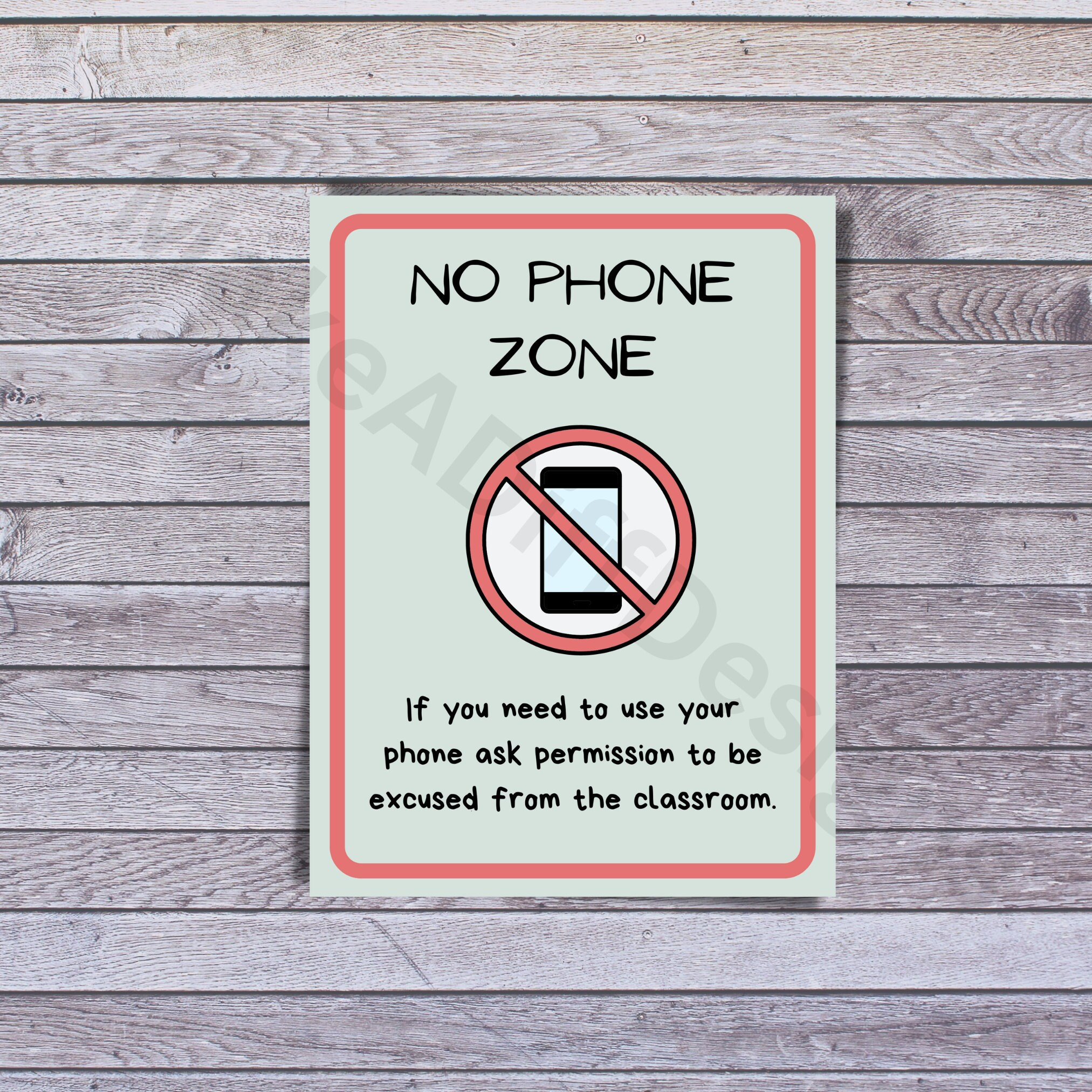 No Cell Phones Sign, High School, Classroom Decor, Classroom Management