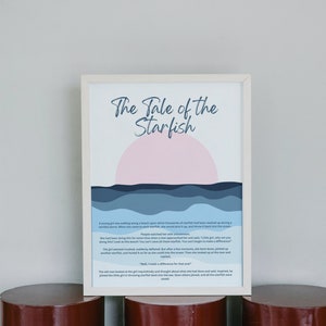 L'histoire de l'étoile de mer, c'est important pour celui-ci, art mural de plage, art Boho, décor côtier, cadeau de professeur