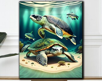 Gehard glas kunst aan de muur, zeeschildpad glas, zeeschildpadden abstract muur decor, kunst aan de muur dieren, zeedieren dier decor, unieke zeeschildpadden zeeschildpadden