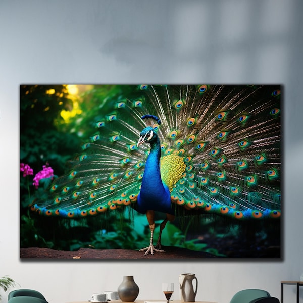 Tempered Glass Peacock Wall Art | Peacock Glass | Peacock Abstract Wall Decor | Peacock Portrait Wall Art | Animal Glass Art | Wall Hangings