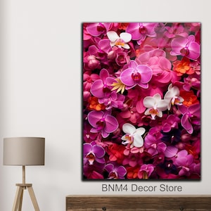 Tempered Glass Pink Orchid Wall Art | Purple Orchid Glass Art | Extra Large Wall Art | Flowers Decor | Nature Glass Art | Pink Orchid Decor