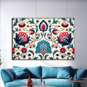 Tempered Glass Turkish Pattern Art |  Ethnic Tile Glass Art | Wall Hanging | Housewarming Gift | Anatolian Wall Art | Cultural Wall Decor