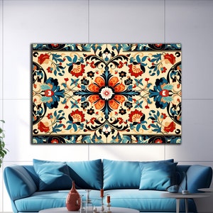 Turkish Ethnic Patterned Tempered Glass Art | Tile Glass Art | Wall Hanging | Housewarming Gift | Anatolian Wall Art | Ethnic Art Home Decor