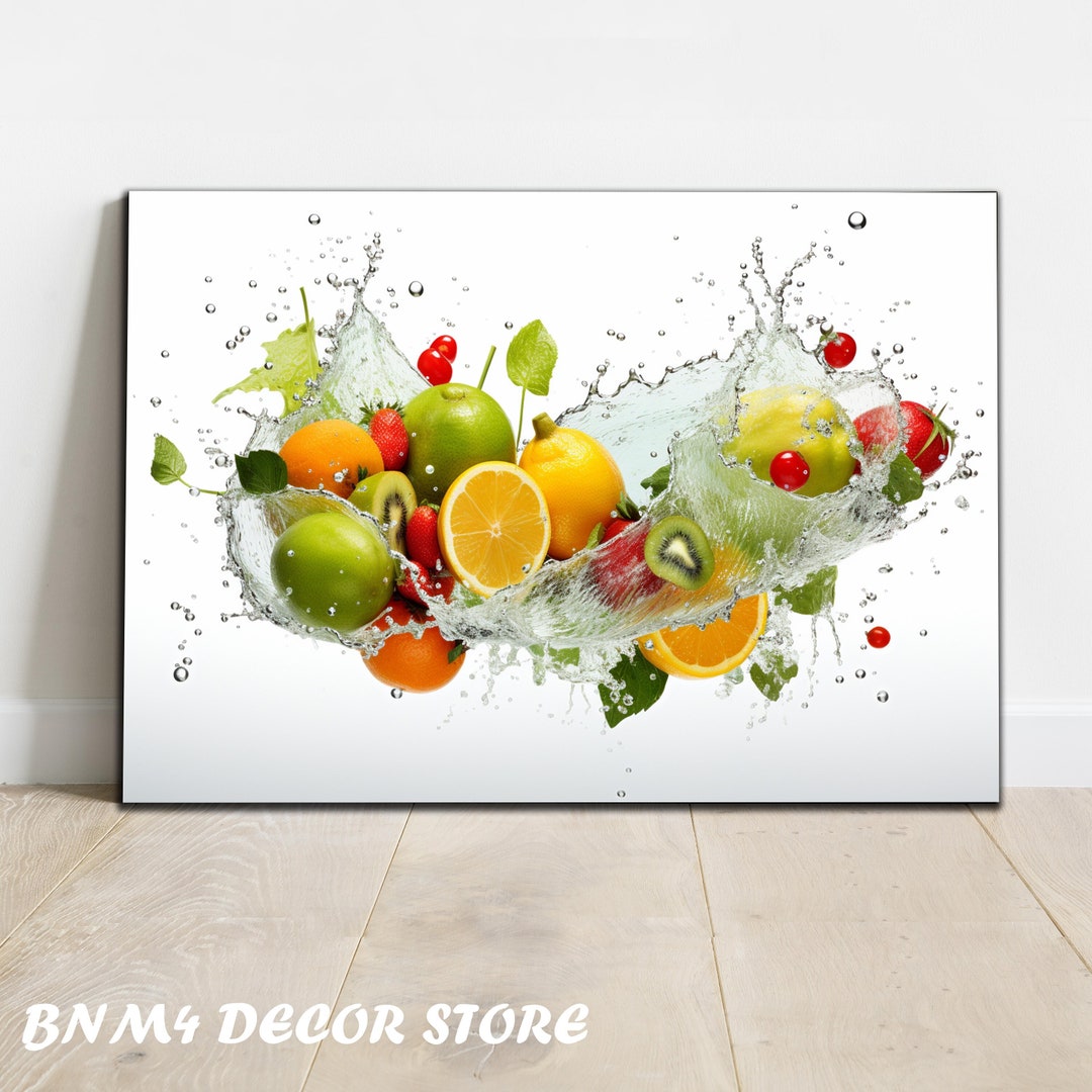 Fruits Tempered Glass Painting Vegetable Glass Decor Kitchen Wall Decor