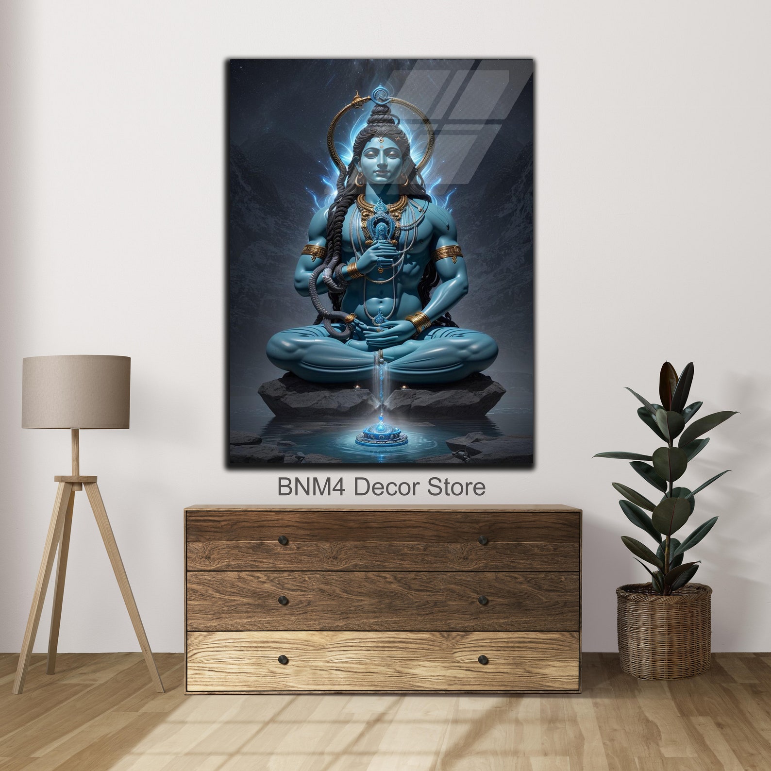 Tempered Glass Wall Art | Hindu God Shiva Wall Decor | Lord Shiva Glass ...