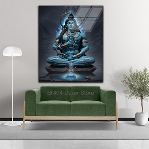 Tempered Glass Wall Art | Hindu God Shiva Wall Decor | Lord Shiva Glass ...