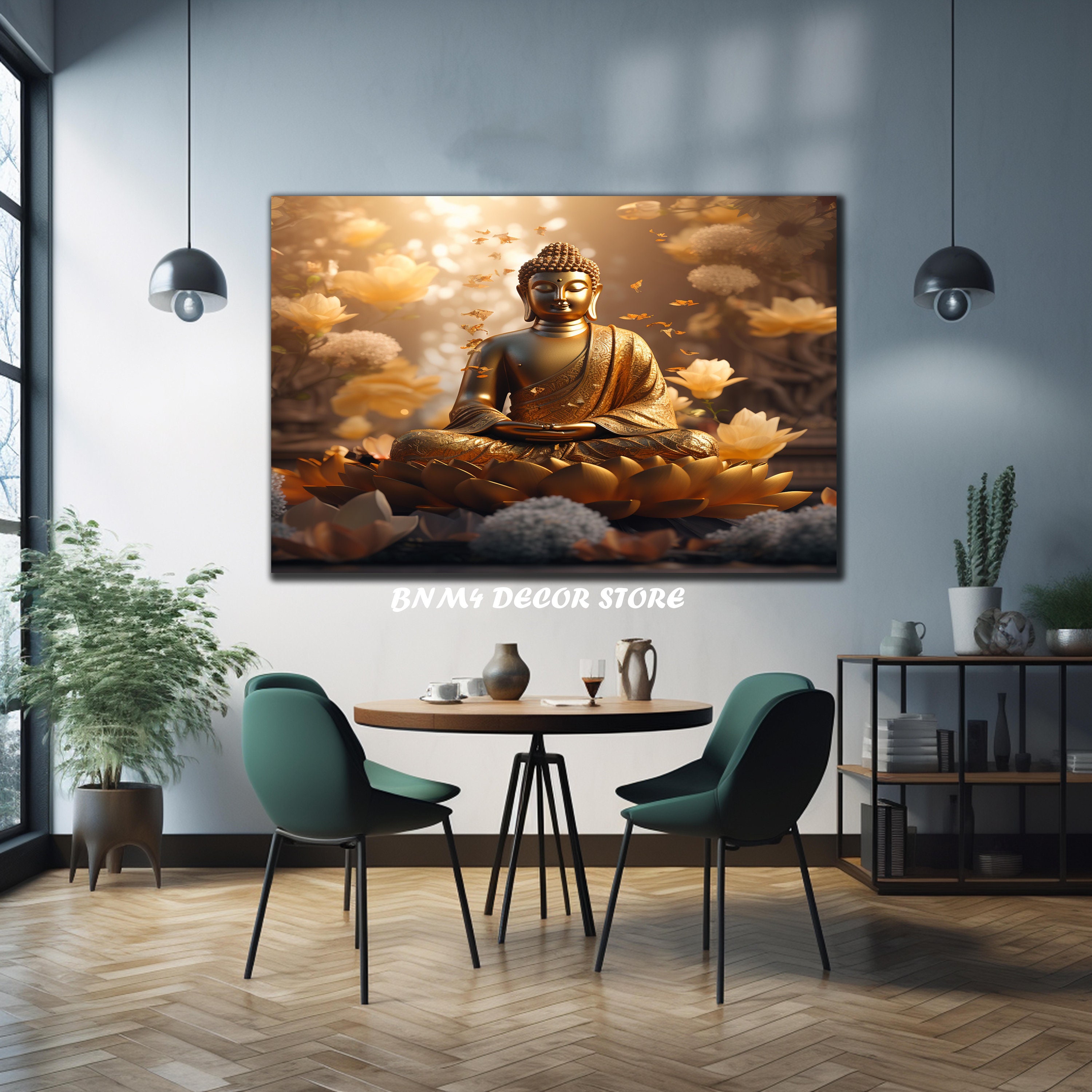 Tempered Glass Buddha Wall Art | Gold Buddha Glass | Hindu Wall Art ...