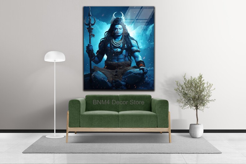 Tempered Glass Wall Art | Hindu God Shiva Wall Decor | Lord Shiva Glass ...