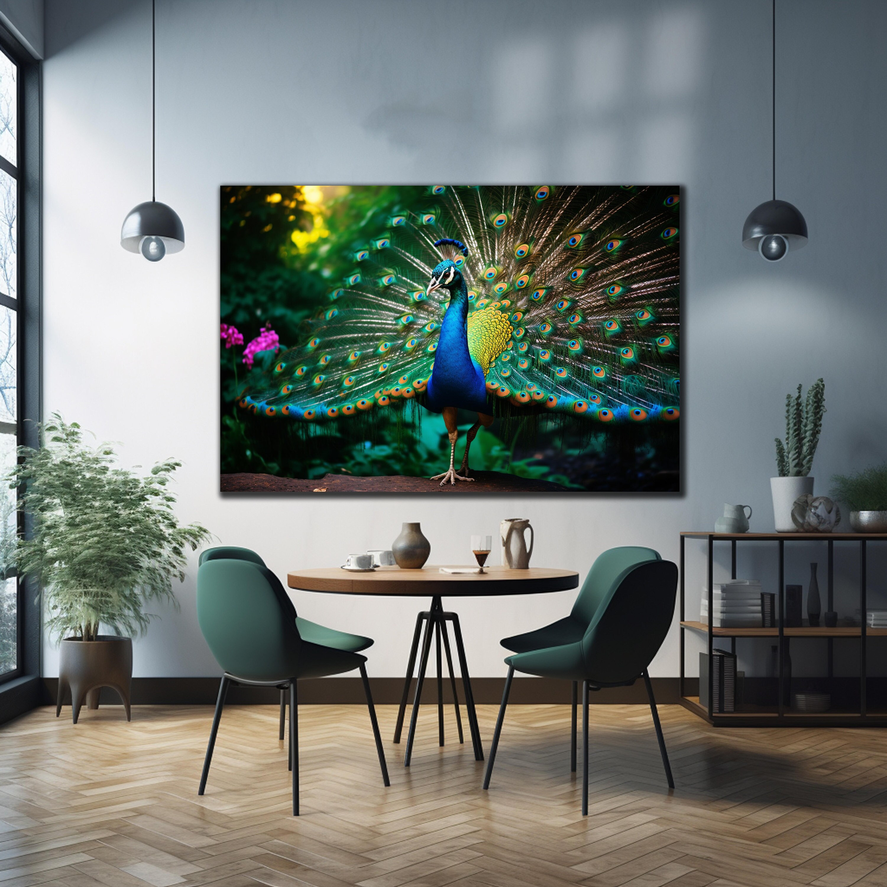 Tempered Glass Peacock Wall Art | Peacock Glass | Peacock Abstract Wall Decor | Peacock Portrait Wall Art | Animal Glass Art | Wall Hangings