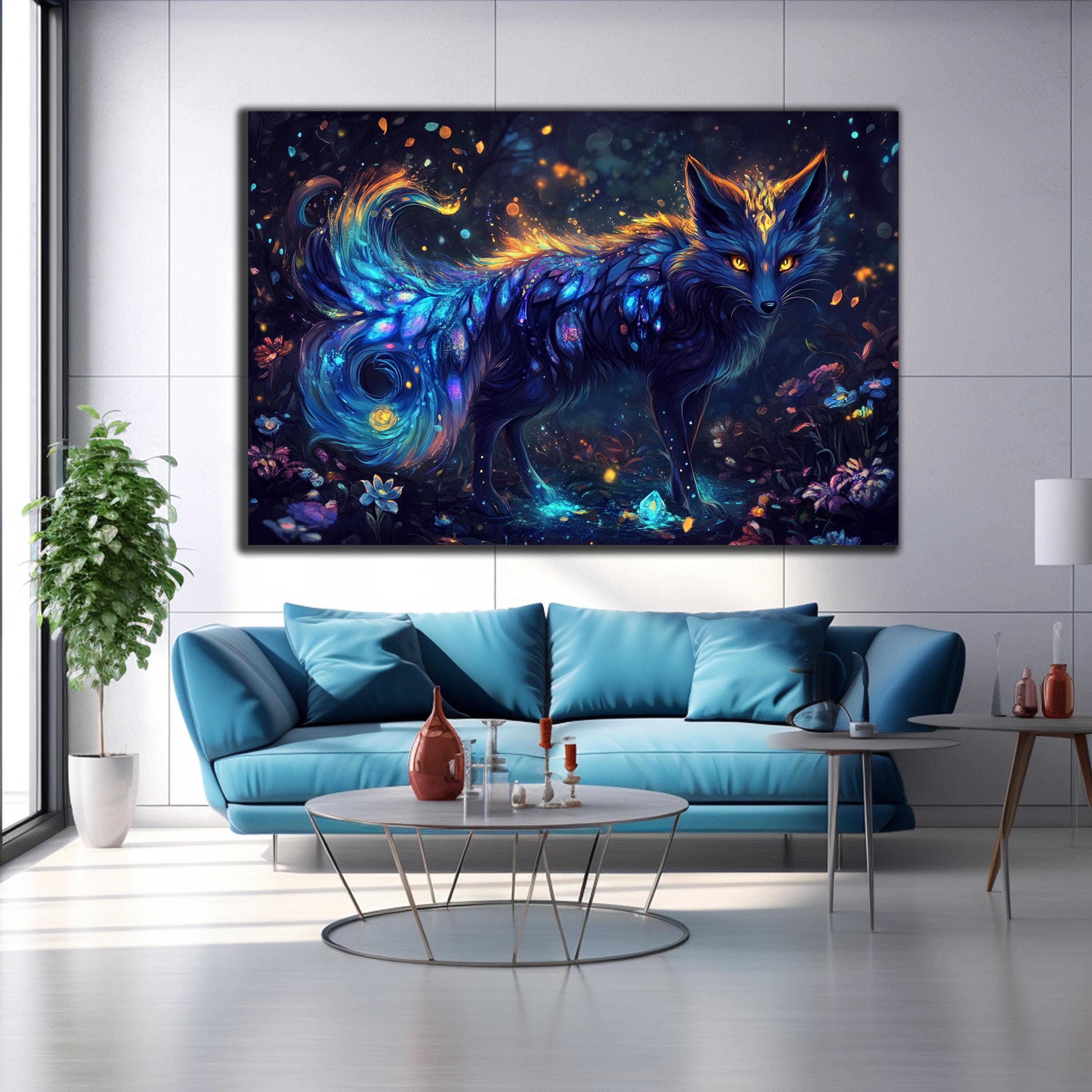 Tempered Glass Wall Art | Magical Fox Wall Decor | Fox Glass