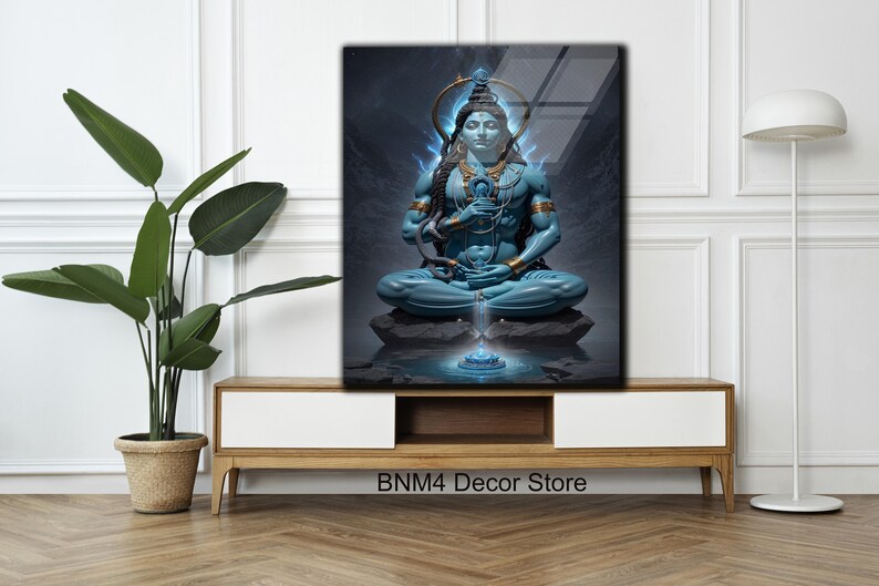 Tempered Glass Wall Art | Hindu God Shiva Wall Decor | Lord Shiva Glass ...