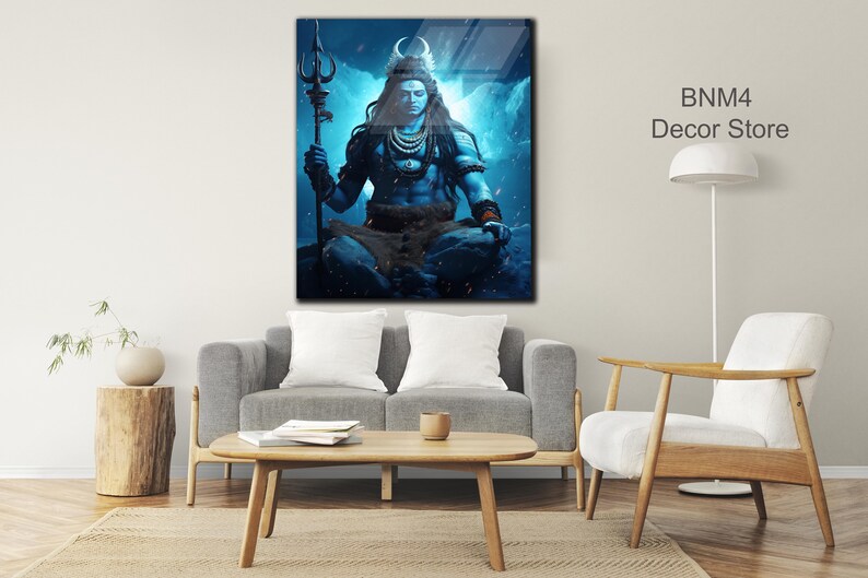 Tempered Glass Wall Art | Hindu God Shiva Wall Decor | Lord Shiva Glass ...