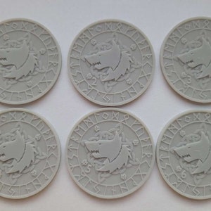 Space Wolves Objective Markers 1-6. 40mm STL.