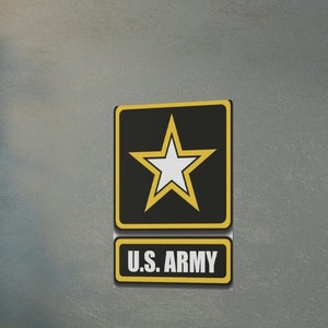 US ARMY Text mit Army STAR Poster, Wohnkultur Wandkunst, Wanddekor, Wandkunst, Kunstdekor für Wände Plakate Armee Wandkunst Geschenk