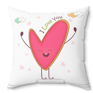 Herz Grafik mit Text „lOVE“ auf Kissen, Geschenk für Sie, Tierliebhaber, Dekokissen, Dekokissen, Dekokissen, Geschenk für Sie