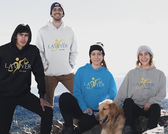 LAWYER Unisex Hoodie with text "LAWYER", Lawyer Hoodie, Hoodie for Lawyer, Law Grad T- Hoodie, Law School Grad Gift, Attorney Hoodie