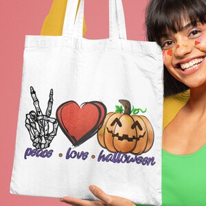 Halloween Tote Bag, Trick or Treat Bag, Custom Tote Bag, Grocery Bag, Book Bag, Halloween Candy Bag, Halloween Gift Bag, Halloween Bag