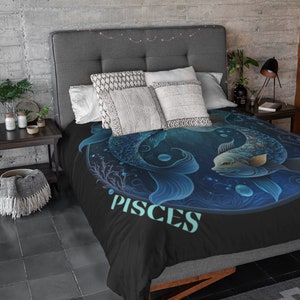 Astrology PISCES Graphic on Sherpa Blanket, Pisces Gemini Blanket, Astrology Blanket, Personalized Blanket, Custom Blanket, Pisces Zodiac
