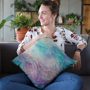 Majestic Mane Decorative Pillow, Art Decorative Pillow, Spun Polyester Square Pillow, Throw Pillow Decor, Square Pillow, Pillow Gift For Her