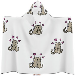 Manta con capucha para gato con bebé, manta con capa para gato, manta con capucha para gato con bebé, manta cálida con capucha para todos