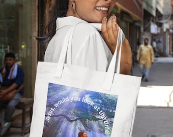 Religious Quote Tote Bag – Inspirational Book Bag, Casual Grocery Tote, School Tote Bag, Christian Gift, Faith-Based Tote for Her or Him
