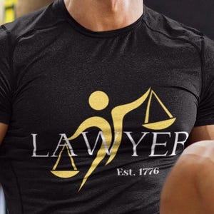 LAWYER Unisex T-Shirt – Bold Lawyer Tee, Shirt for Attorney or Law Grad, Law School Graduation Gift, Legal Profession Graphic Shirt