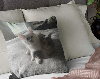 Custom Cat Pillow, Personalized Cat Mom Pillow, Cat Lovers Pillow, Cat Mom Gift, Christmas Gift, Pet Lovers Gift, Polyester Square Pillow