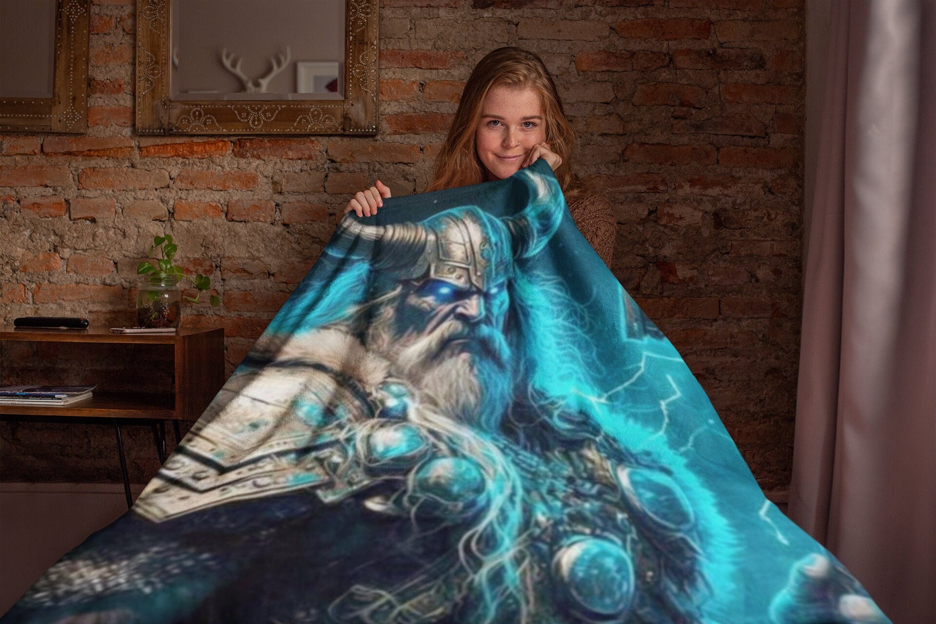 Viking Man Minky Blanket, Man Cave Blanket, Gift for Viking Man Lovers